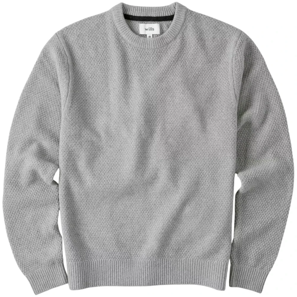 Wills Mens Light Gray Textured Crew Neck Long Sleeve‎ Sweater Size XL MSRP $188